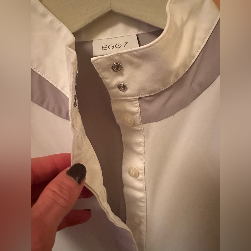 EGO7 Equestrian Show Shirt, Ice Grey/White, Size 2, Excellent Condition! - Picture 3 of 11